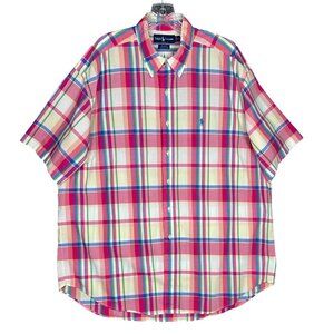 Polo Ralph Lauren Vintage Mens M Blake Plaid Shirt‎ Lightweight Button Down